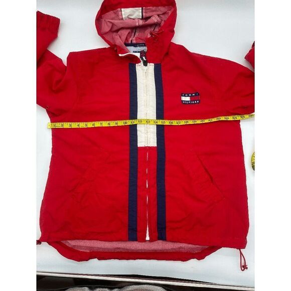 Tommy Hilfiger Men's Rain Jacket w/ Hoodie Full Zip & Pockets Sz M Color Block R - Picture 4 of 6